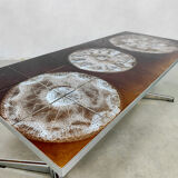Tiled and chrome coffee table 'sixties vibes'
