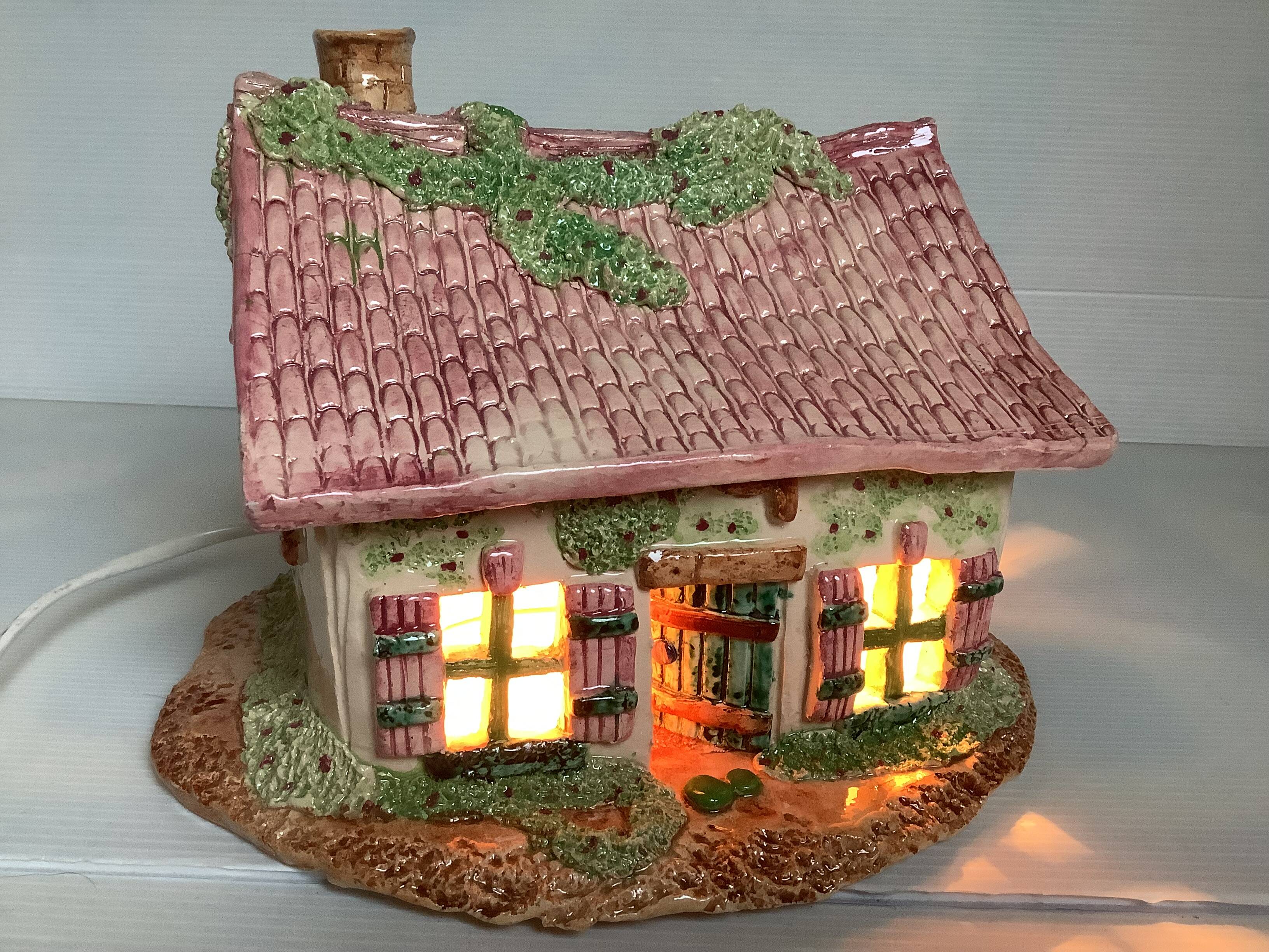 Ceramic house night light lamp