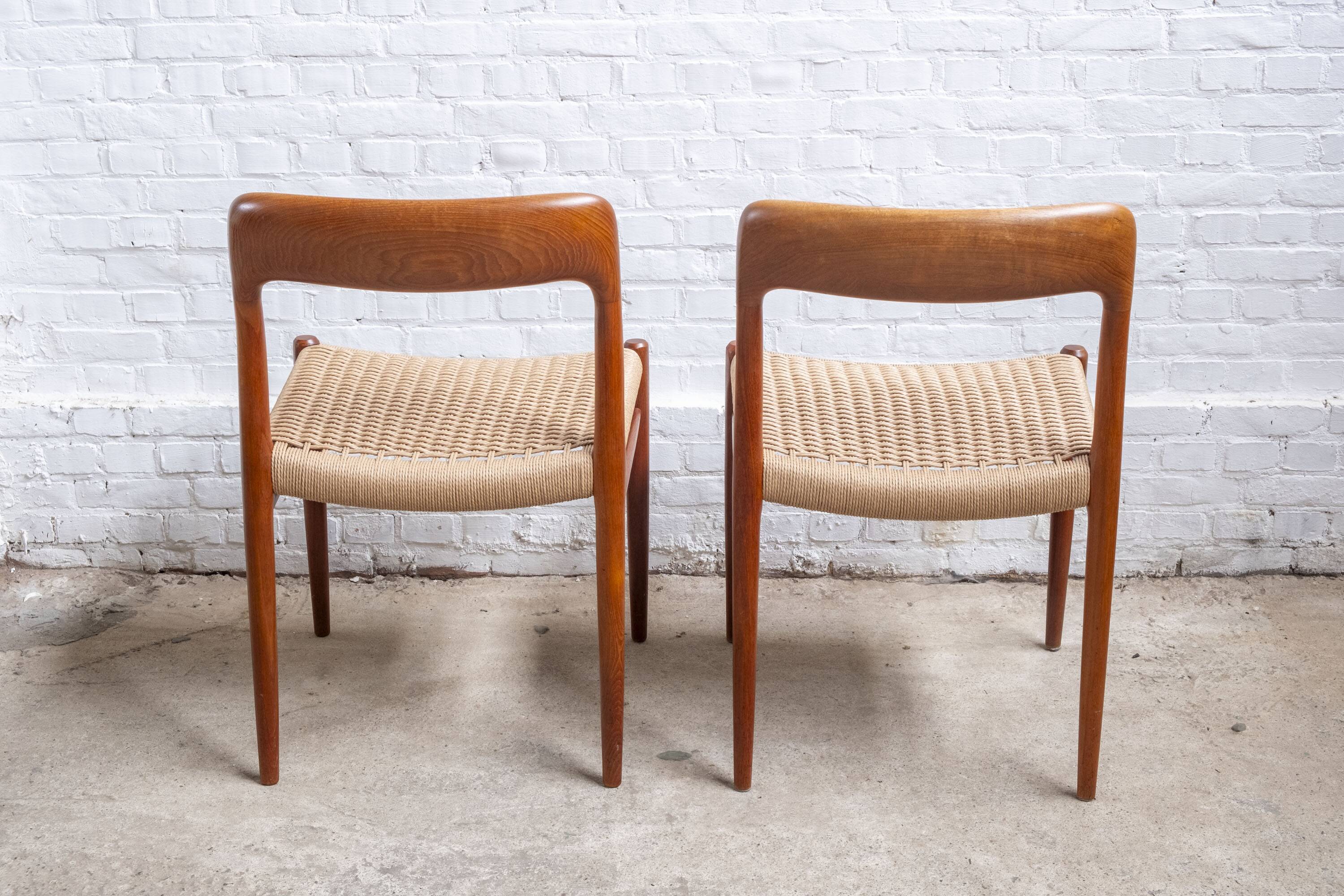 2x Niels O. Møller dining chair in teak Model 75, 1960s Denmark