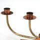 Scandinavian four-branch candlestick in copper and brass, 1950s