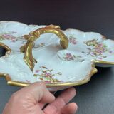 Servant appetizer sweets Limoges Gold and Flowers