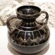 Black and silver glass vase signed hem, michel herman, circa 1930