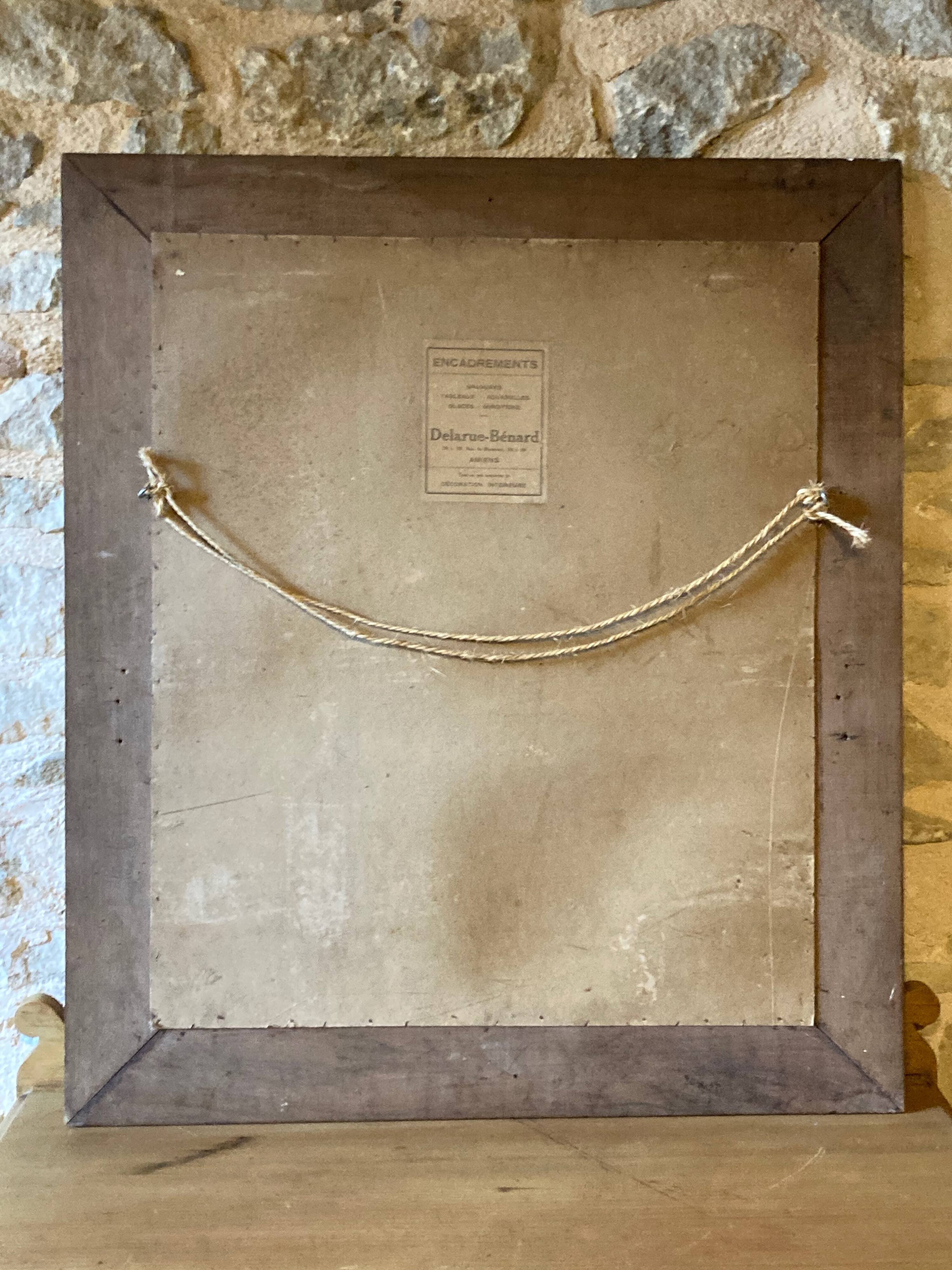 Art deco mirror in varnished wood, 1930s