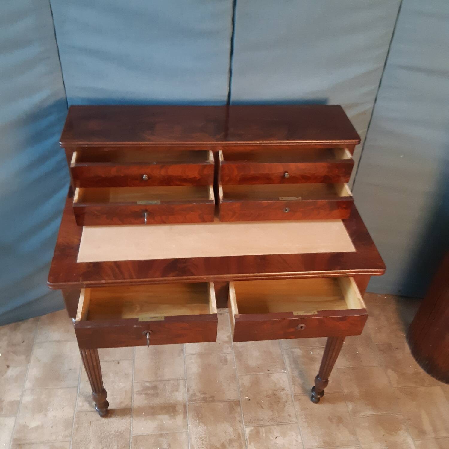 Louis Philippe mahogany stepped desk