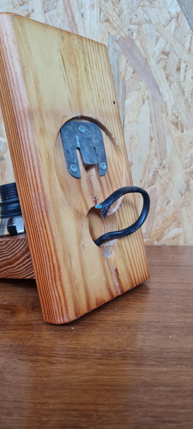 Pair of pine and opaline wall lamps