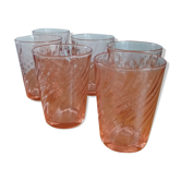 Lot de 6 verres à eau rosaline