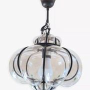 Vintage Venetian cage pendant light in blown Murano glass, 1950/1970