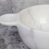 Gabriella – White Natural Marble Bowl with handles  | L 32cm W 20cm H 10cm