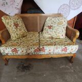 Vintage English sofa in caning