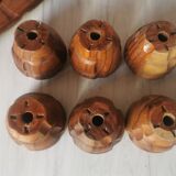 Carved wood shells salt and pepper shaker