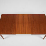 Midcentury Danish extendable dining table in teak 1960s - rounded corners and butterfly extension