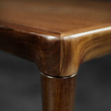 Vintage classic mid-century scandinavian danish modern rosewood coffee table with pull-out black top