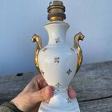 White and gold Limoges porcelain lamp
