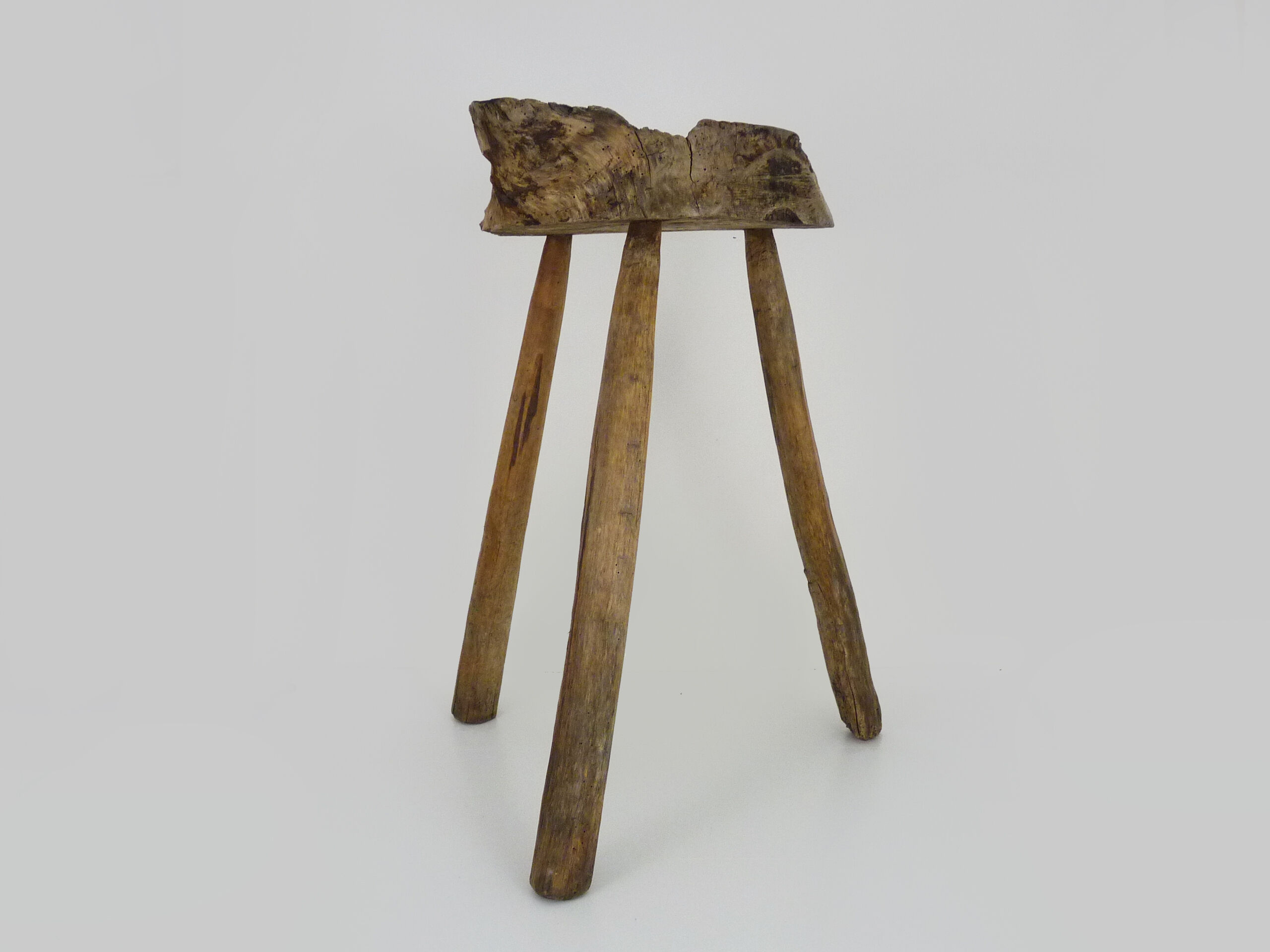 Old wooden tripod stool, 1960s