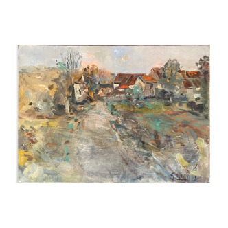 Painting HST Landscape Jean-Baptiste GRANGER (1911-1974) Creuse