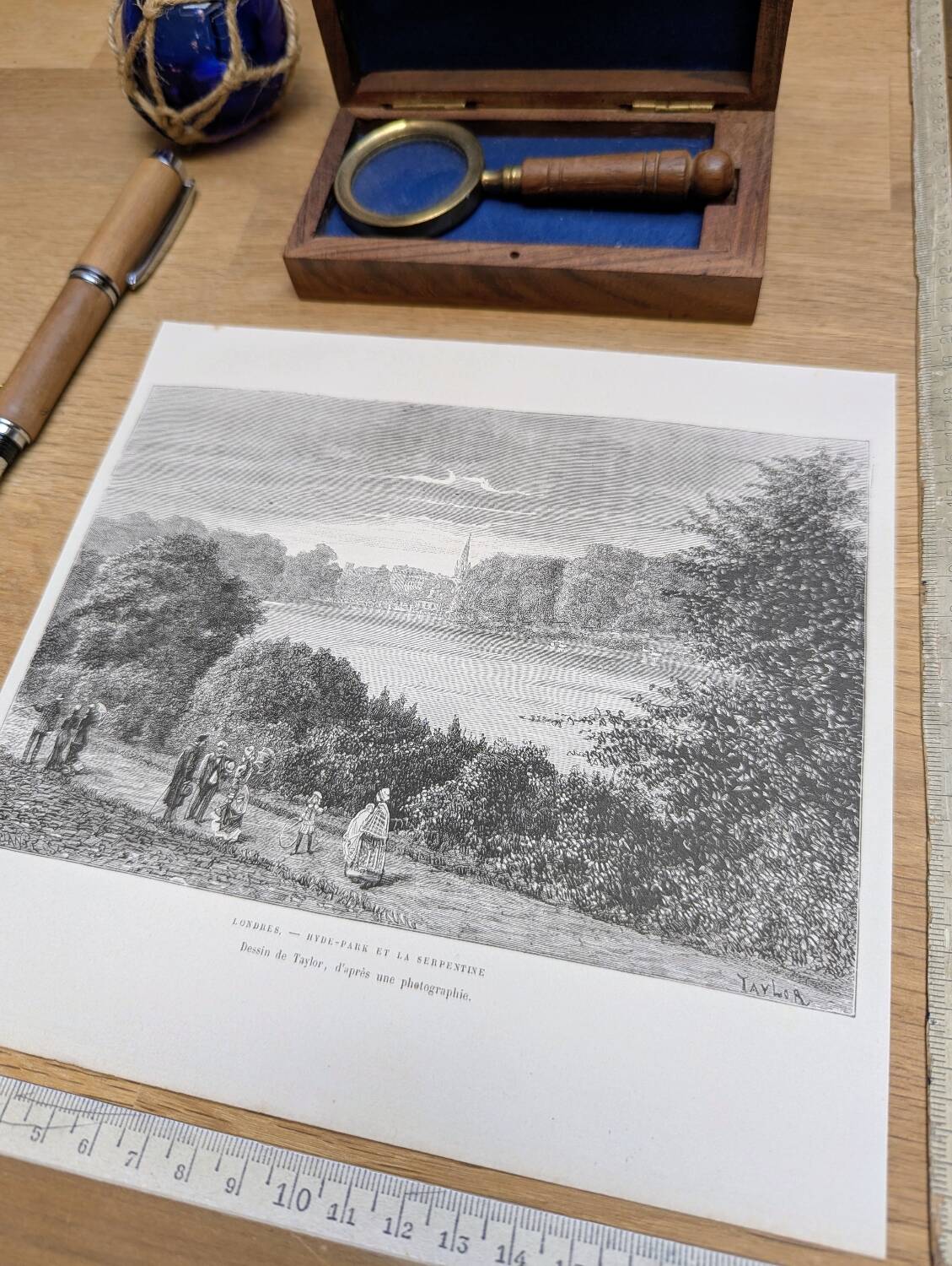 Hyde Park, London, printed illustration from 1879.