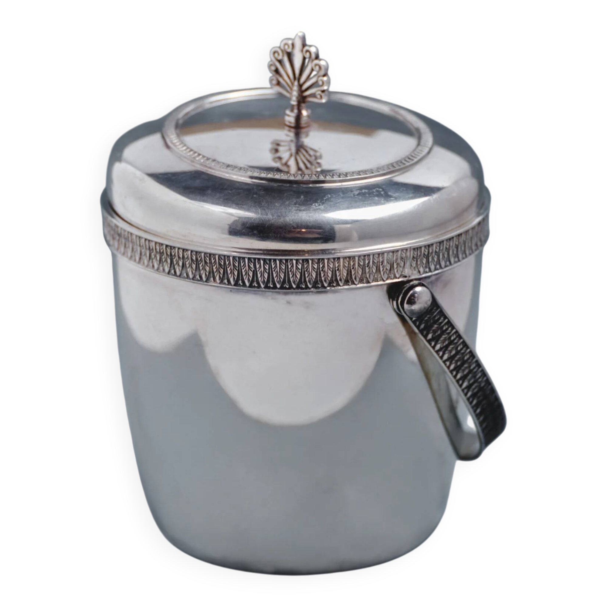 Silver-plated metal ice bucket, 1950s