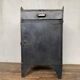 Old Industrial workshop furniture with 1 door 1 drawer in patinated iron