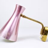 Pair of Articulated Conical Wall Lights in Stilnovo Style, Wall Lamps Italy, 1950s