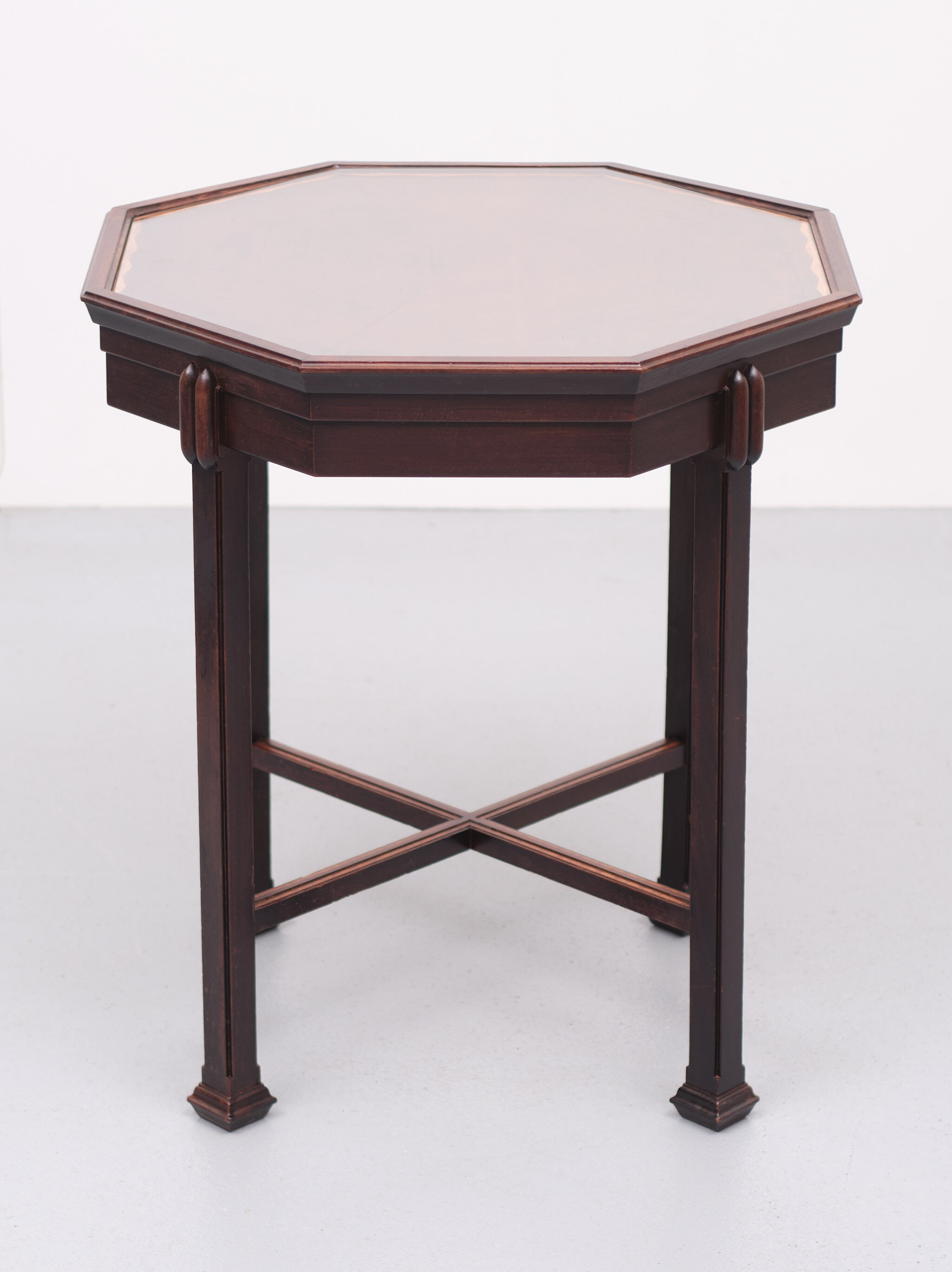 Dutch Art Deco octagonal mahogany side table 1925