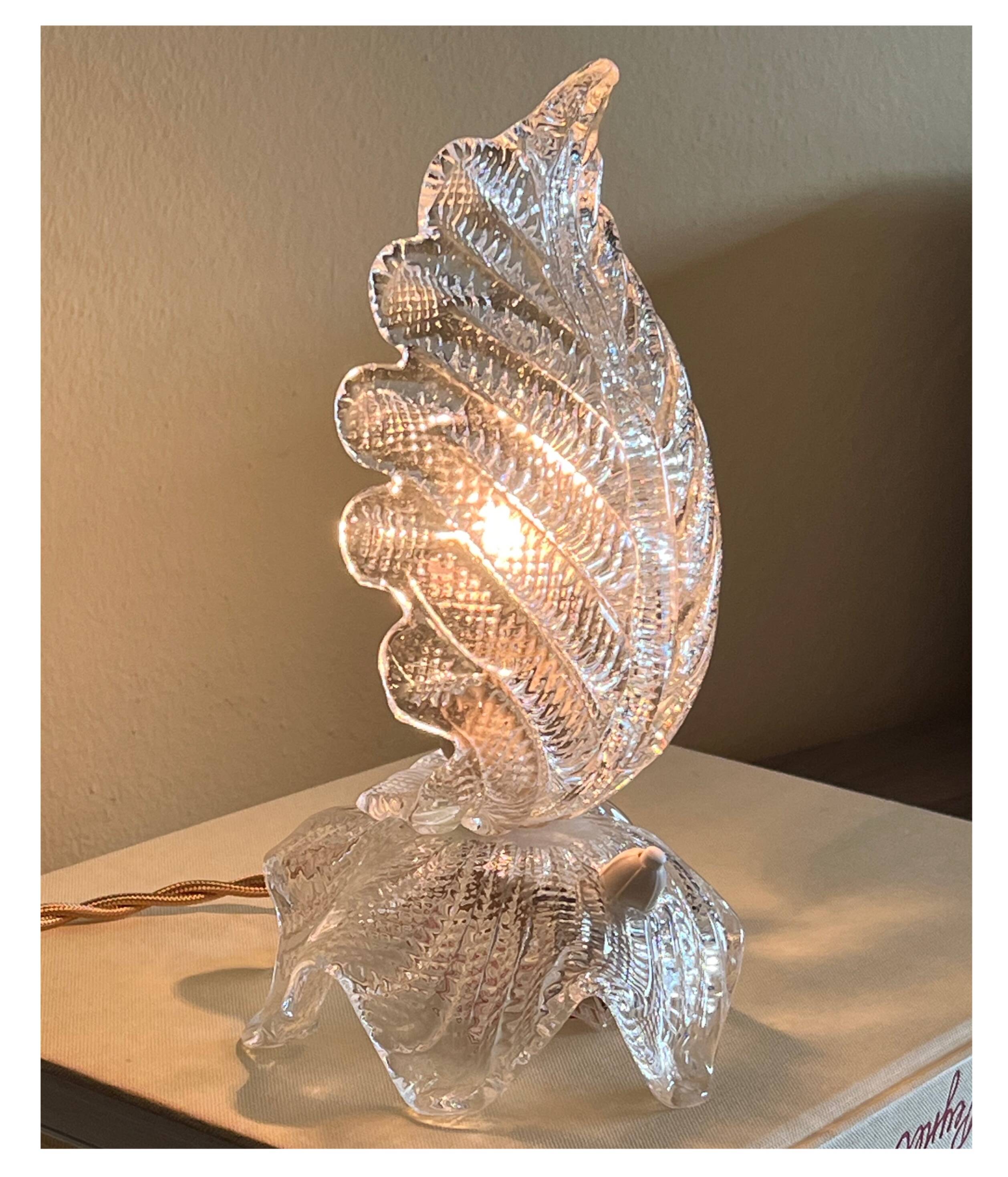 Lampe en verre de Murano en forme de feuille