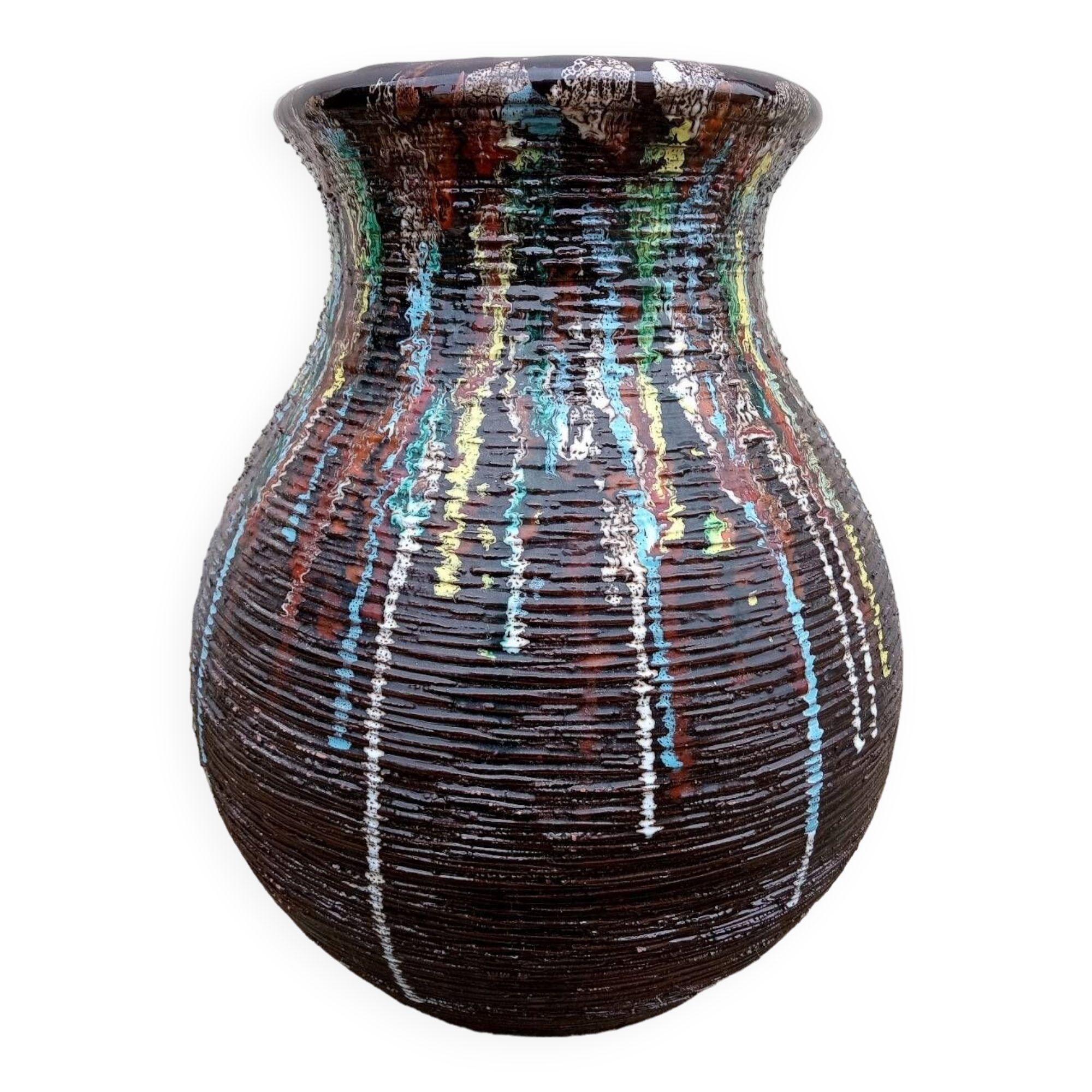 Old vintage ceramic flower pot