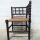 Turned wooden corner chair