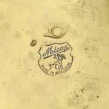 Antique Mécap gilded brass umbrella stand – 2.818 kg – Engraved number 21