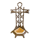 Bamboo imitation umbrella stand in enamelled cast iron circa 1930