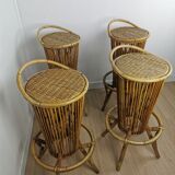 Rattan bar stools 60s