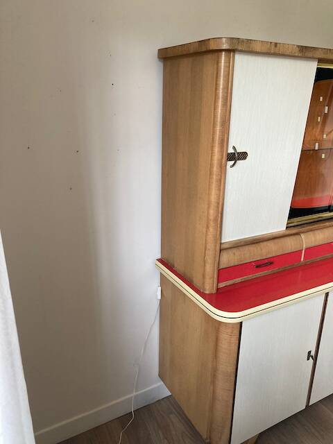 Vintage Formica wood sideboard