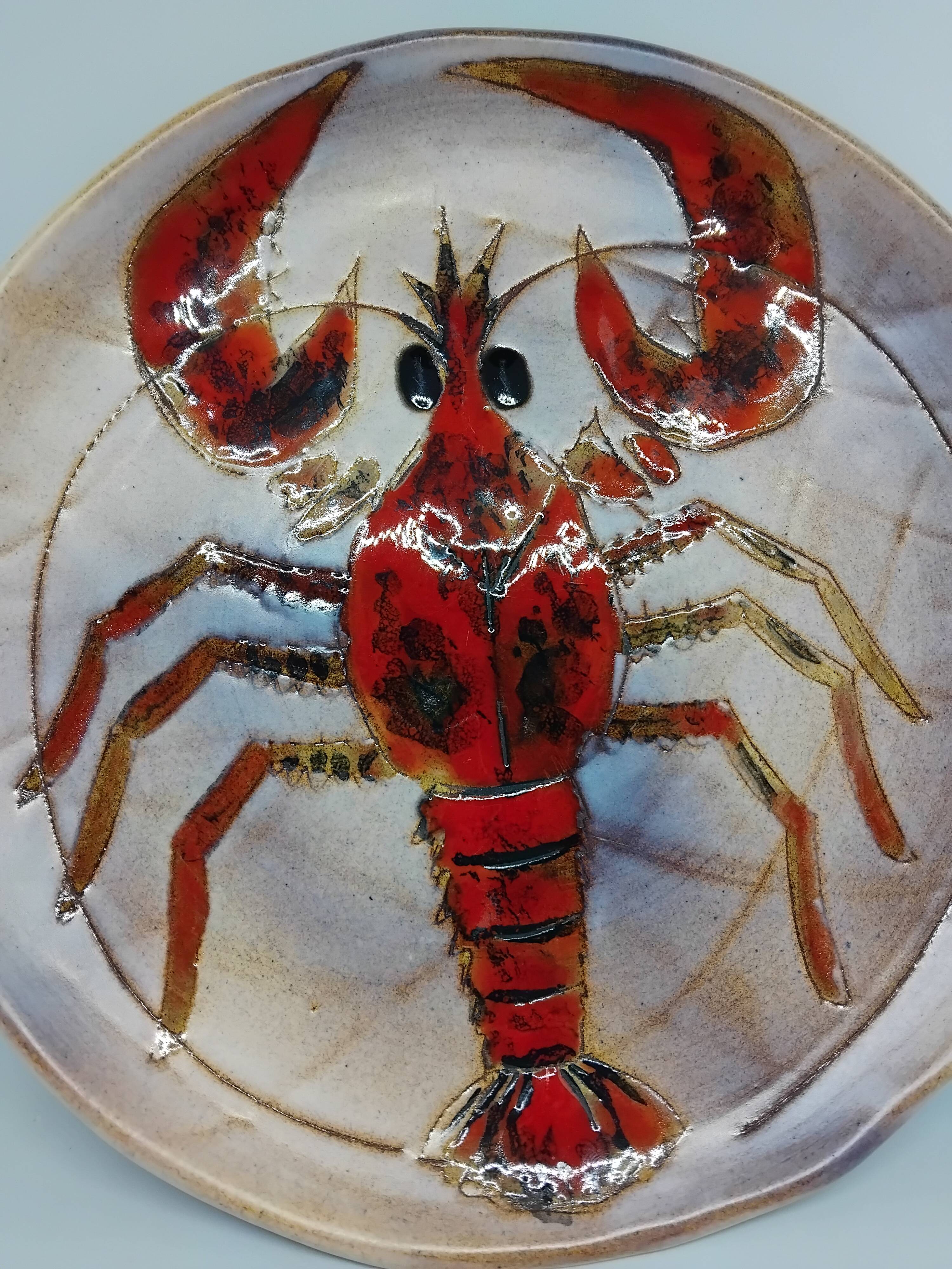 Assiette vintage année 60’. Monique Brenner / Vallauris.