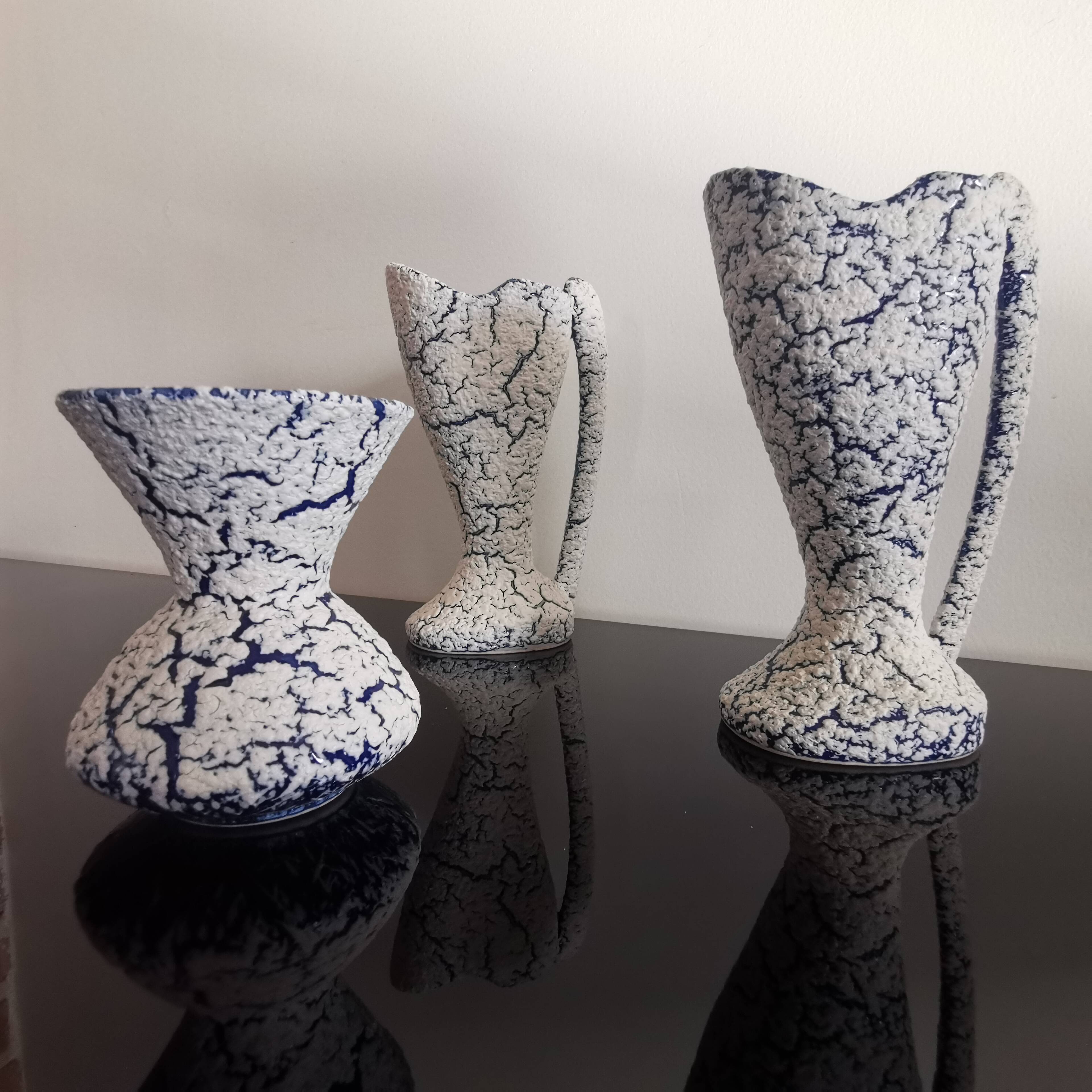 3 ceramic vases “Grès des neiges” France