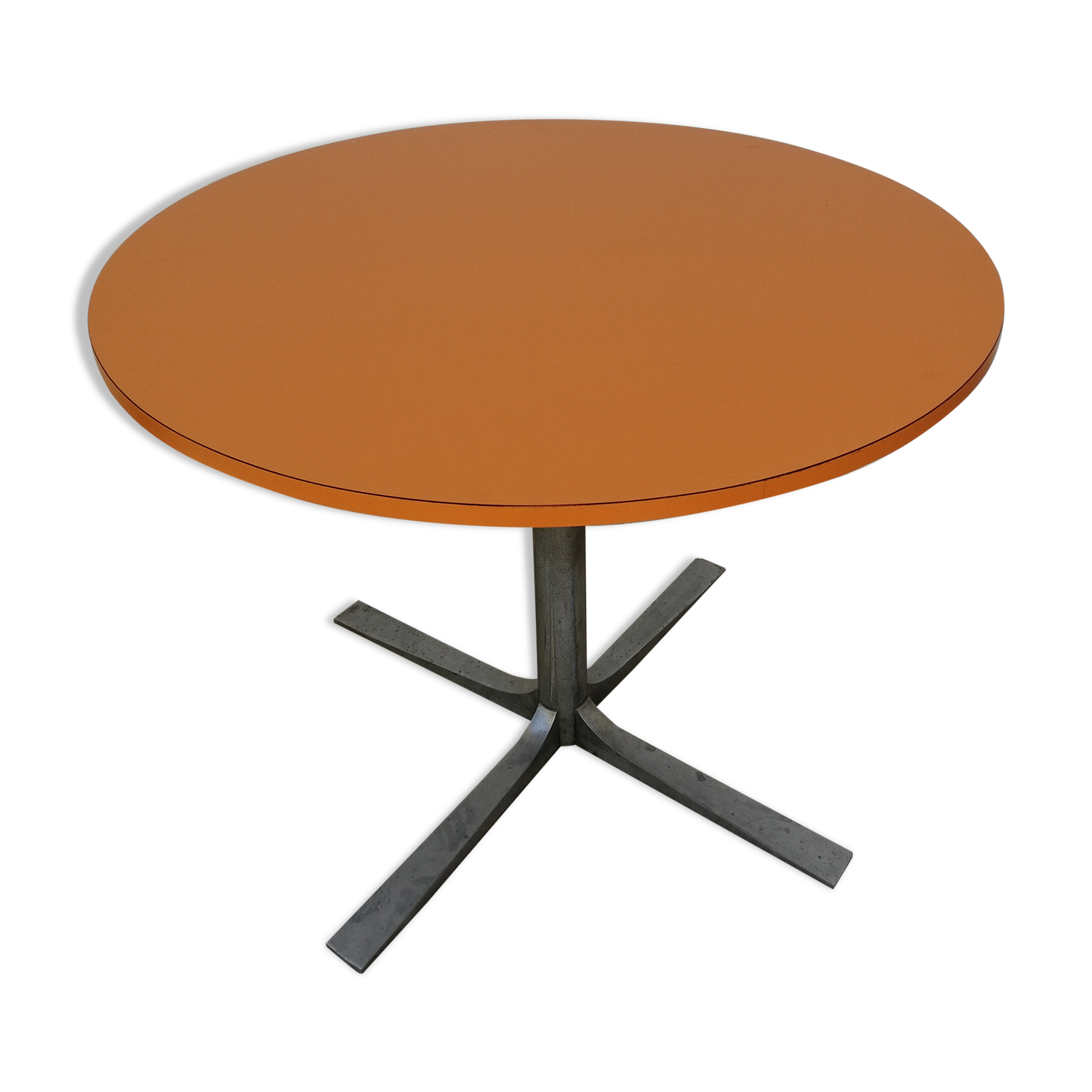 Round table formica orange 70s