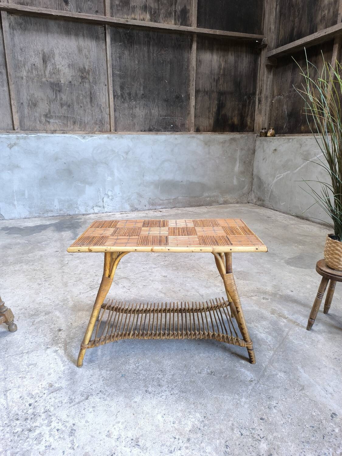 Vintage rattan coffee table