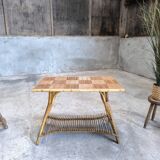 Vintage rattan coffee table