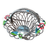 Art deco basket in silver metal