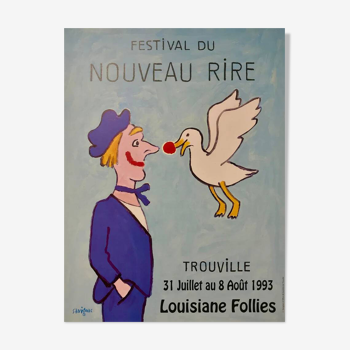 Affiche original Festival du Nouveau Rire pa Raymond Savignac 1993- Petit Format - On linen