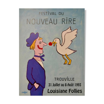 Original poster Festival du Nouveau Rire by Raymond Savignac 1993 - Small Format - On linen