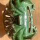 Antique enamelled cast iron soap dish in the shape of a shell (fir green)