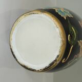 Old Large black vase decorated with leaves /vintage/ XXsiecle/potiche