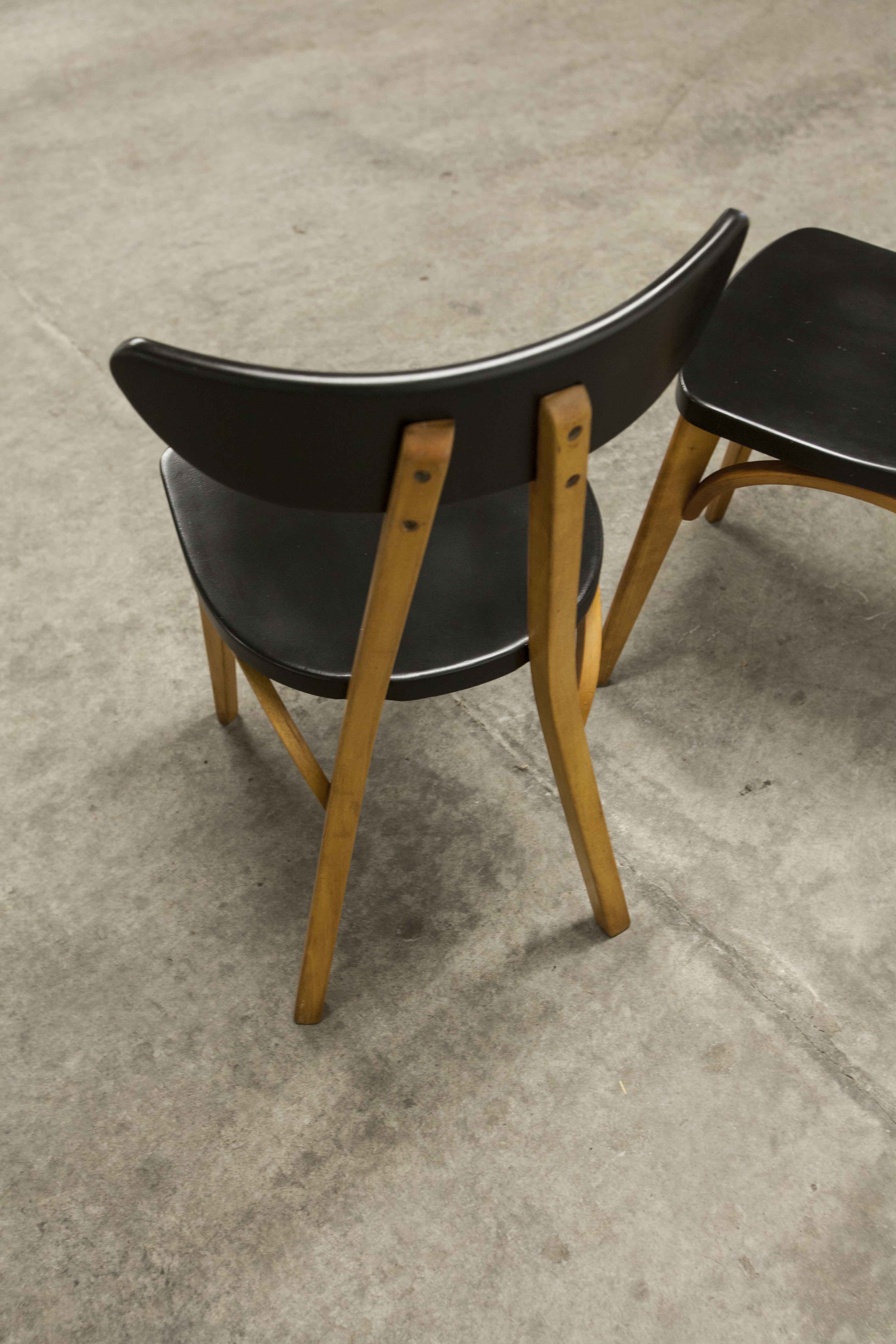 Set of 6 restored Luterma "banana" chairs