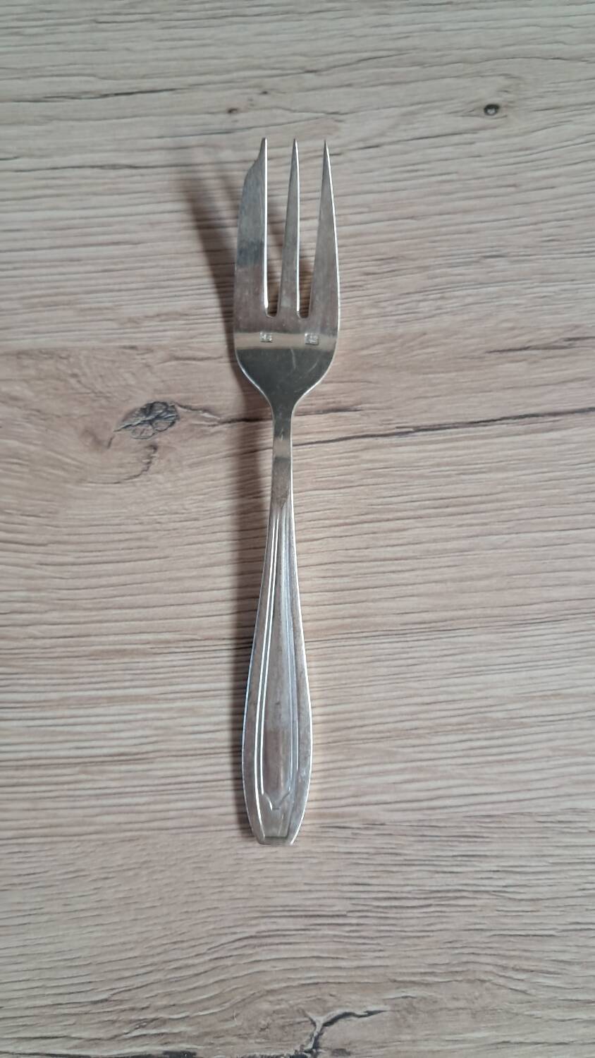 Cutlery set of 12 forks and silver-plated cake server