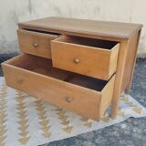 Petite commode anglaise chêne 3 tiroirs