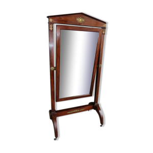Miroir psyché Empire en acajou du XIX ème siècle 198,5 x 100,5x 57 cm