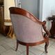 Antique armchair, Restoration style, swan neck