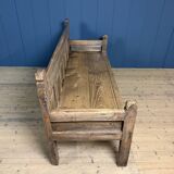 Large antique wooden Spanish bench from the 19th century