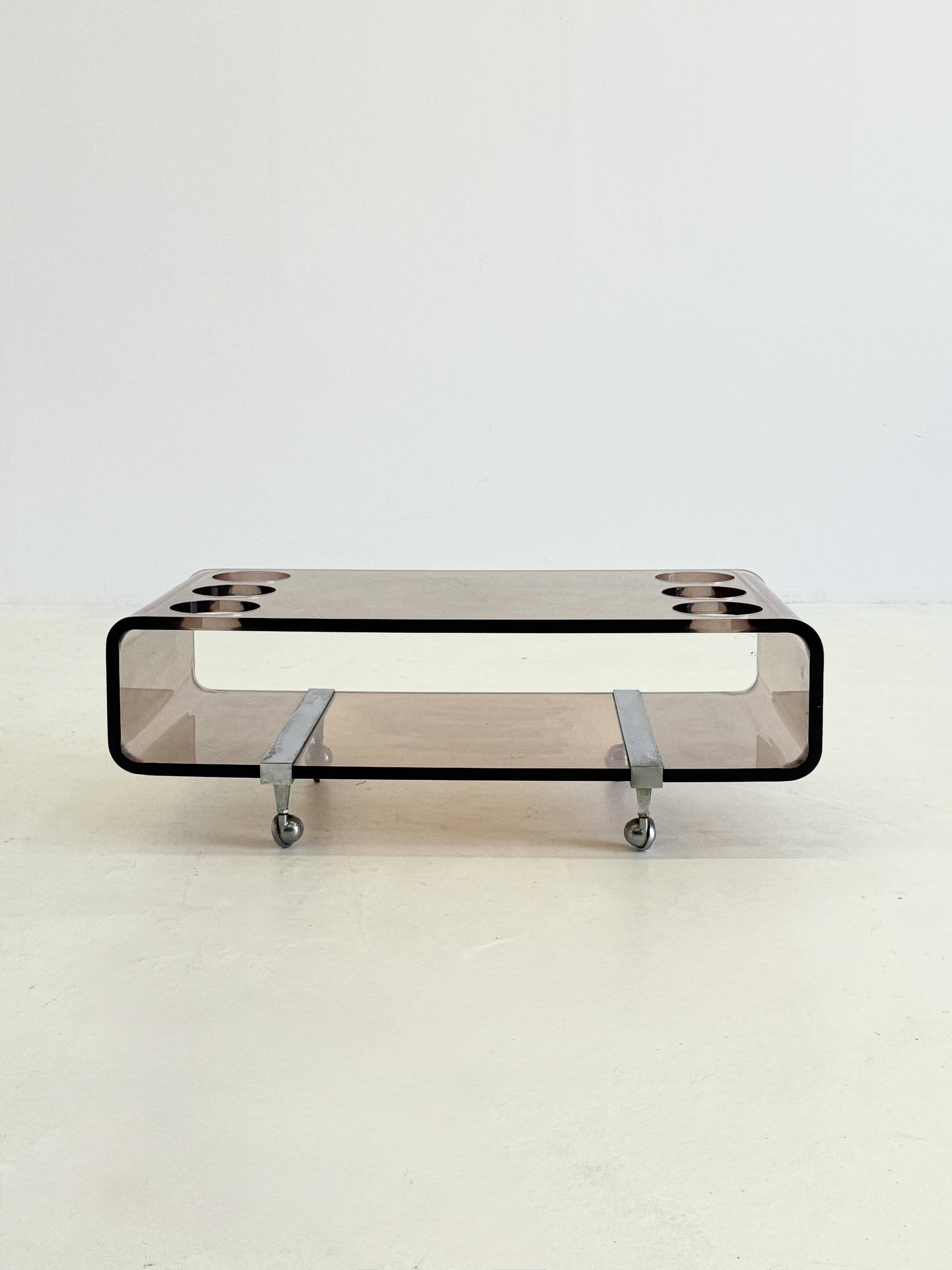 Lucite Bar Cart by Michel Dumas for Roche Bobois