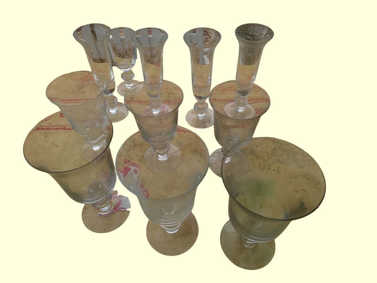 Set of 40 La Rochère Amitier crystal glasses from the 19th century + 8 replacements