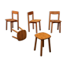 Lot de 3 chaises et 2 tabourets